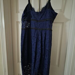 Express Midnight Blue Lace Midi Dress
